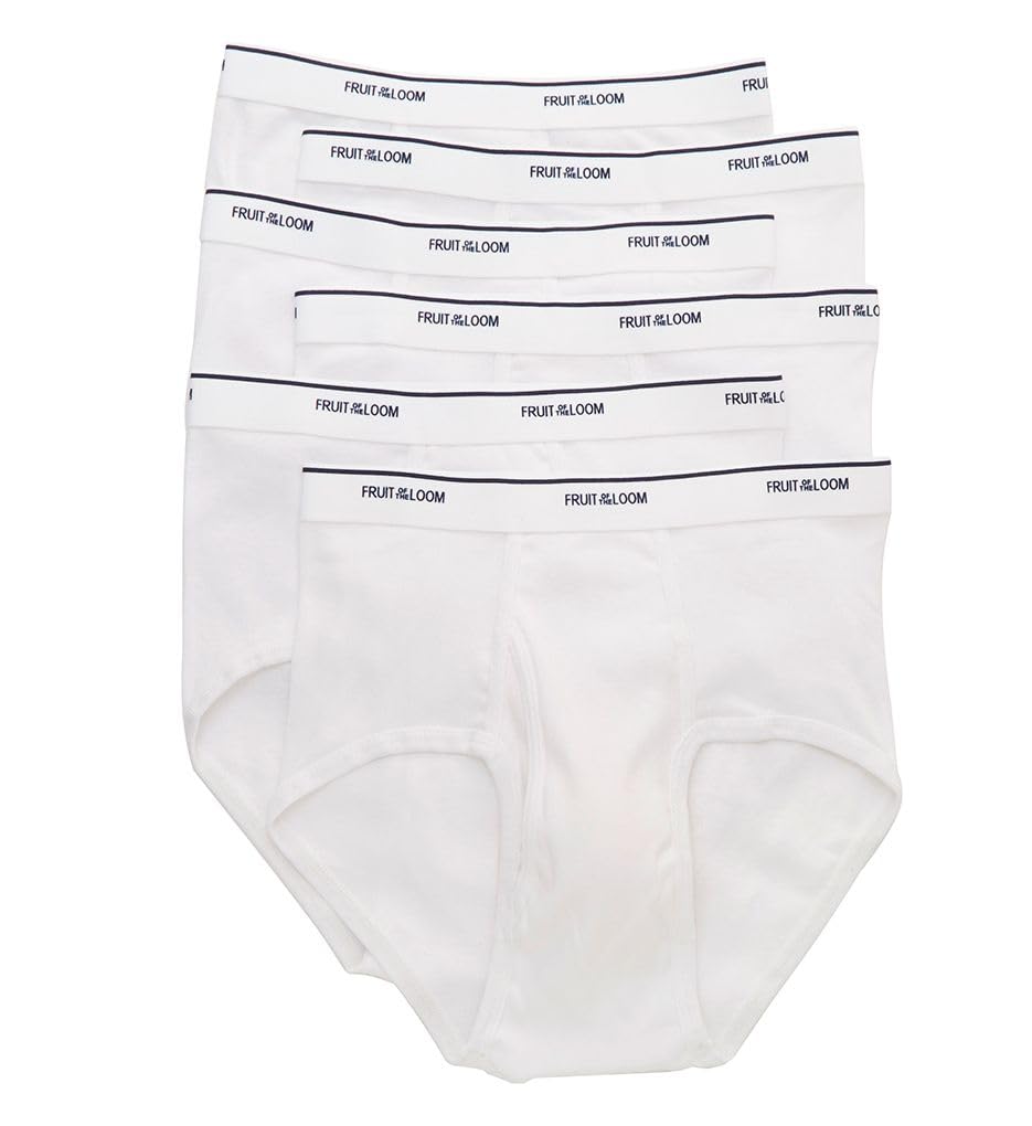 Fruit of the Loom Men's Underwear Briefs, Tag Free & Moisture Wicking Medium White