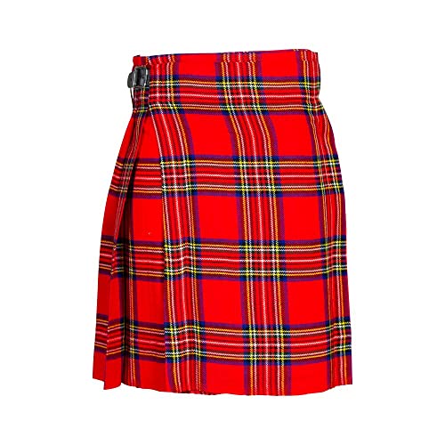 The Scotland Kilt Company Scottish Tartan Wedding 5 Yard Acrylic Kilt in Royal Stewart - Smart Casual Adjustable Buckle Comfortable Fit Kilt - 32