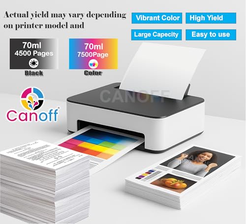 Image of CANOFF 011 /012 Six-Color Refill Ink Bottle Set | Premium Photo Ink for Sharp & Vibrant Prints | Compatible with Epson L8180, L8160 & 012-Series Photo Models (012 CMYKG+PB Set)