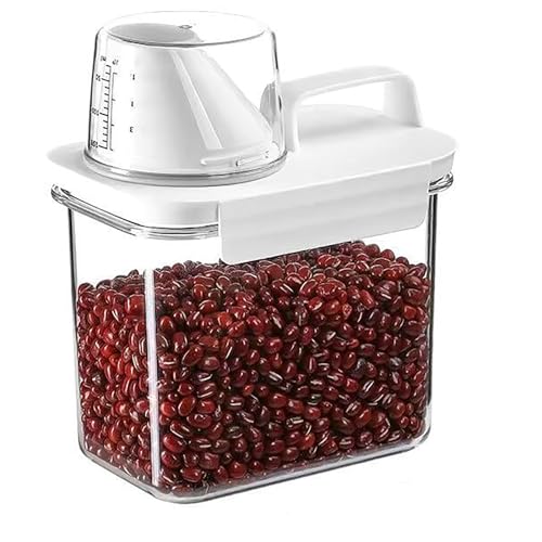 Recipientes Para Granos, Recipientes Para Almacenamiento De Granos Con Taza Medidora, Recipiente Para Almacenamiento De Arroz Con Tapas Herméticas, Recipiente Para Harina Para Arroz, Pasta,1100ml