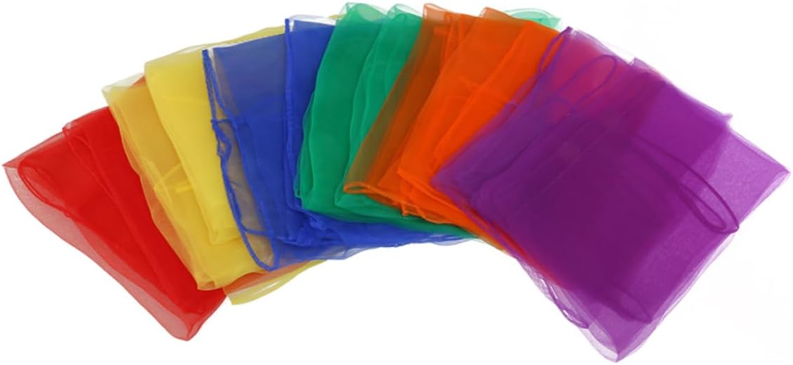 BESPORTBLE Pure Color Small Silk Scarf for Dance Performances 20x20 Inches Lightweight Versatile Dance Accessory for Women for Rhythm Play and Juggling Tricks