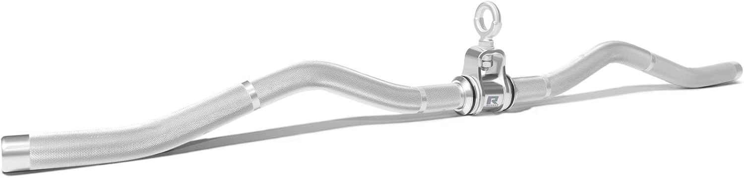 RitFit 38.6'' W-Shaped LAT Pulldown Bar, Aluminum Alloy Cable Machine Attachment with Full Rotation for Gym, Strength Training, Workouts