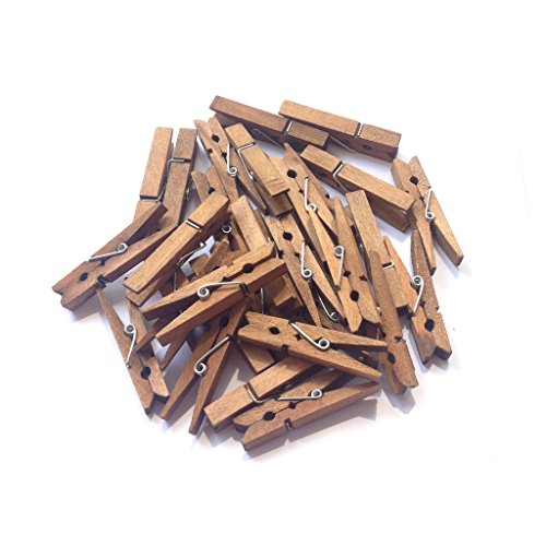 Lwr Crafts Wooden Small Clothespins 1-7/8" 4.8Cm 50 Pieces Per Pack (Jacobean) #TOP1
