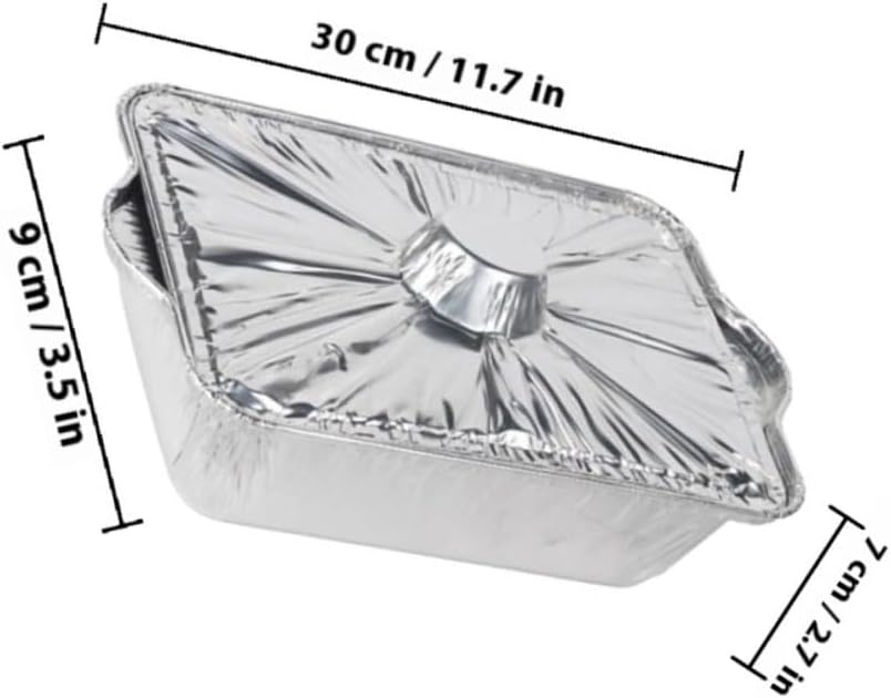 Aluminum Foil Baking Pan with Lid 2500ml Silver for Oven
