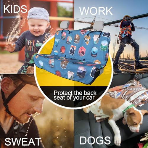 Image of Back Seat Cover for Car Trucks Van SUV Jeep,Waterproof Rear Bench Towel Seat Covers for Dogs and Kids,Automotive Backseat Protector (National Parks)