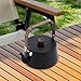 Vaveren Compact Aluminum Alloy Kettle with Wood Handle for Outdoor Use, Black