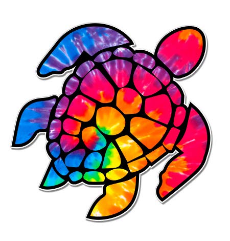 Tie Dye Sea Turtle - Vinyl Sticker Waterproof Decal