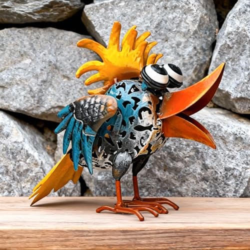 WHBIMGOOO Metal Yard Art - Metal Bird Garden Decor, Outdoor Animal Sculpture Lawn Art Decor, Large Yard Art for Patio Balcony Front Backyard - Birthday Gifts for Mom Grandma Women