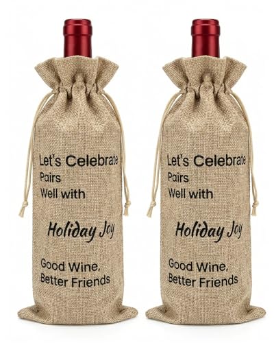 Festive Holiday Reusable Wine Gift Bag with Drawstring – Perfect Wine Bag for Christmas, Thanksgiving & Party Gifts, Fits Standard 750ml Bottles for Celebrations - image 1