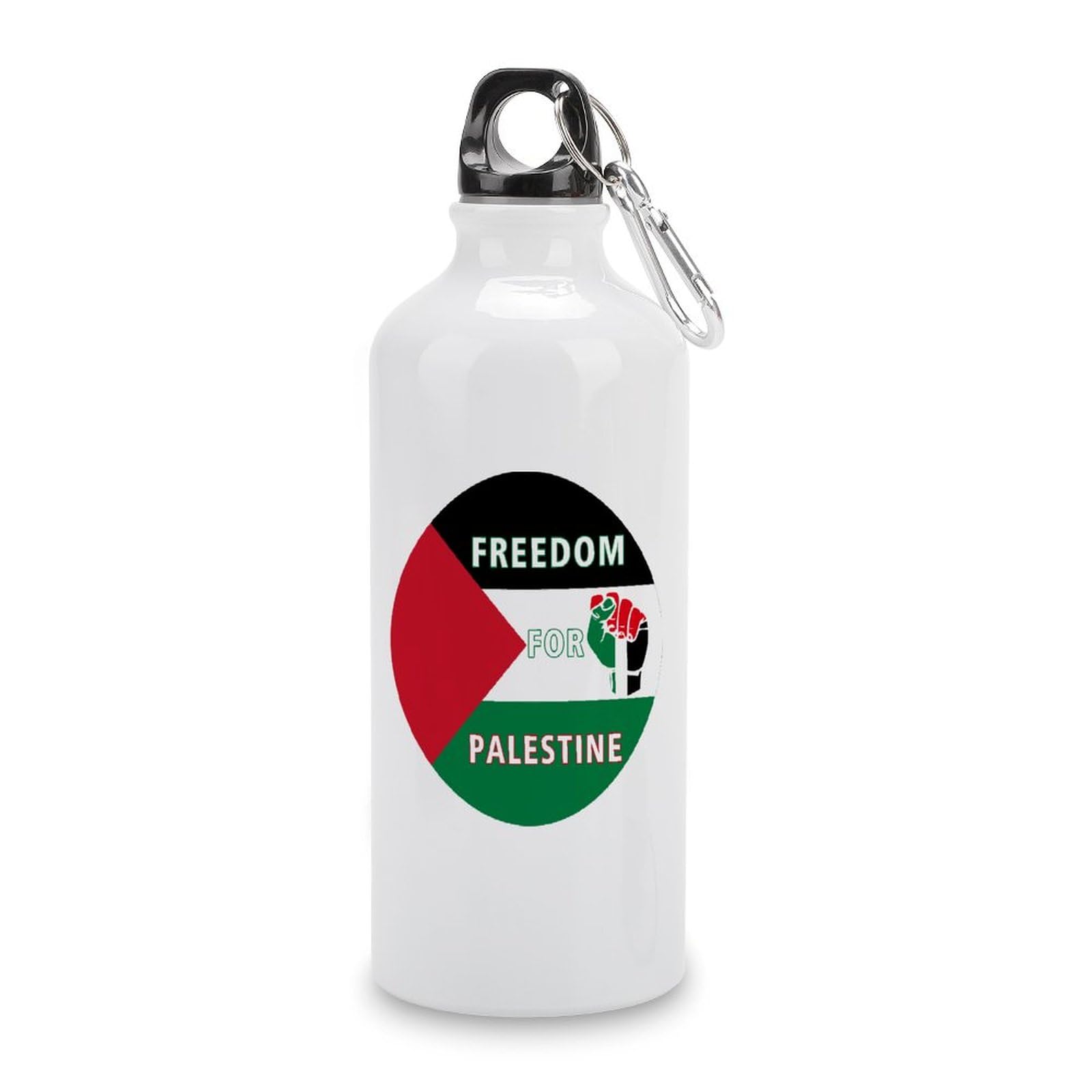 Palestine Flag Stainless Steel Water Bottles Freedom for Palestine Portable Leakproof Cycling Water Bottle with Carabiner Clip & Sport Top Tumbler for Sports Gym Traveling Camping 20 OZ