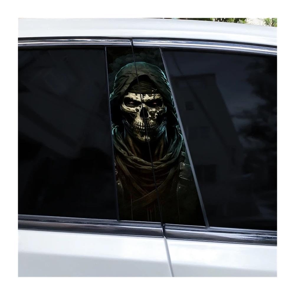Bertdcx I Skull Car Window Pillar Sticker Door Vinyl Auto Parts(I)