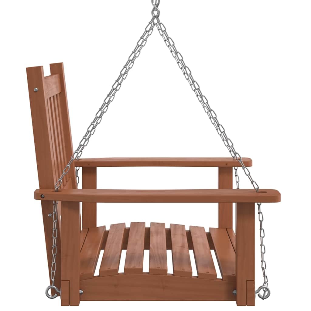 vidaXL Garten-Hängestuhl mit Metallketten Braun Massivholz Tanne, Außenschaukel, Outdoor Schaukel, Garten Hängesessel, Schaukel, Outdoor Hängesessel