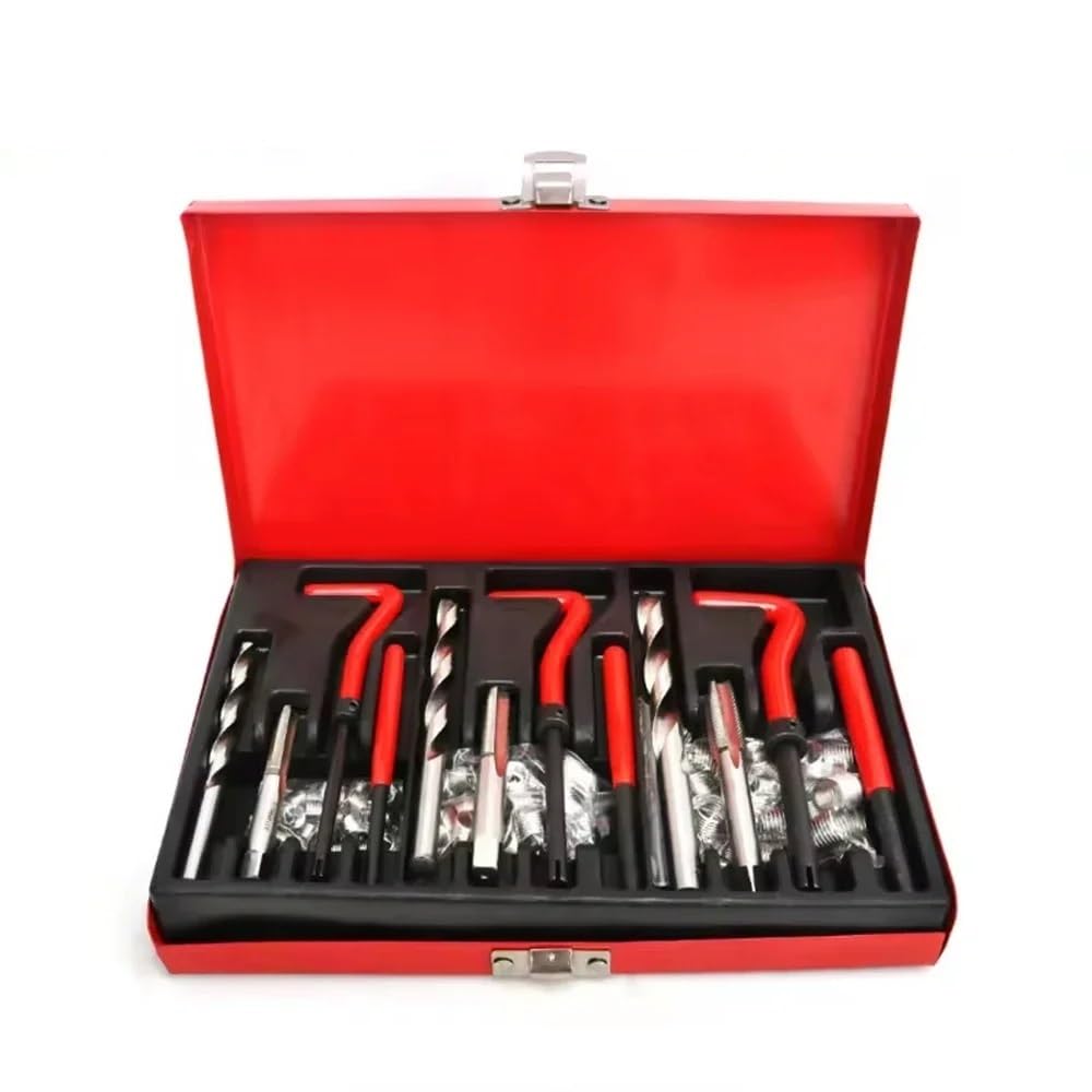 Kit di riparazione filettature 88 pezzi M3-M14 Set di inserti filettati for viti con punta da trapano Adatto for il ripristino di filettature danneggiate Kit di inserti elicoidali