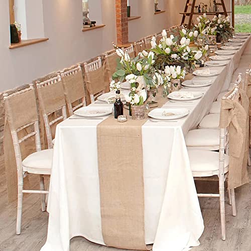 10Pcs Burlap Table Runners |12 X 71 Inch | Rustic Table Runner For Country Vintage, Farmhouse Table Decor, Burlap Woven Fabric Placemats Rustic Long Roll Home Decor For Outdoor Wedding And Dinner #TOP6