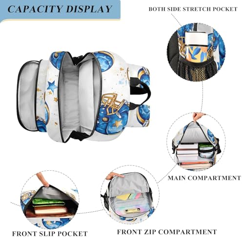 Sac à dos ordinateur portable enfants bleu avec grand compartiment