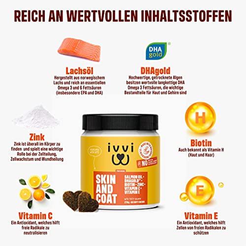 Hunde-Vitamine ivvi Skin & Coat Omega 3 für gesunde Haut und Fell