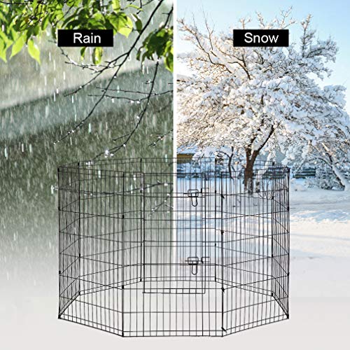 Image of BestPet | Foldable Dog Playpen | 42 Inch, 8 Panels | Metal Pet Exercise Pen | Indoor Outdoor Portable Dog Fence with Door | Removable, Rust-Resistant Secure Pet Kennel | Easy to Assemble