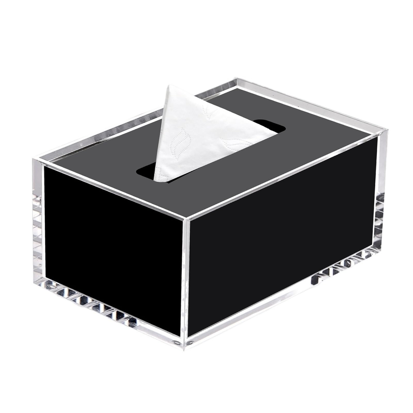 Multifunctional Tissue Box Holder Rectangular Napkin Facial Tissues Holder Dispenser Home Office Car Tissue Box Cover Decorative Container Decorative Napkin Holder(Black,Large)