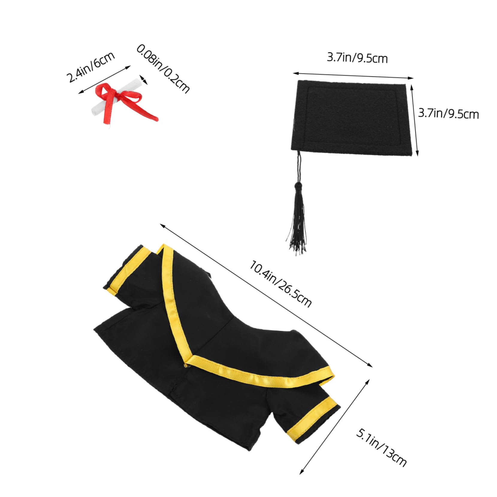 OFFSCH Graduation Plush Bear Costume Set with Cap and Shawl Stuffed Animal Outfit for Celebrating Academic Achievements and Festive Ceremonies