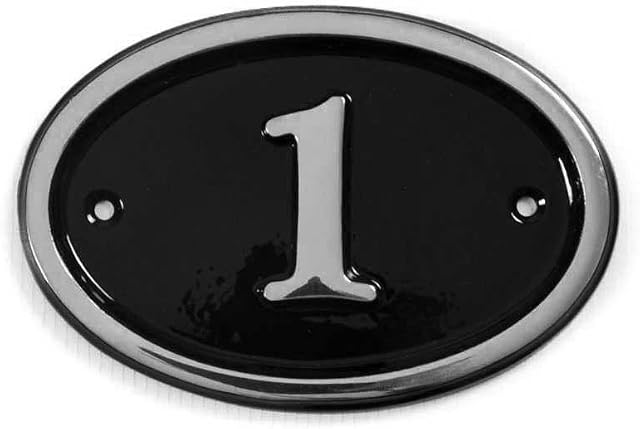 Signs & Numbers Personalised House Numbers. Aluminium Oval House Plaque, Any Number 1-99, Make it Special, Door or Wall Metal House Numbers Black, Same Working Day Dispatch 15 x 10 Centimetres