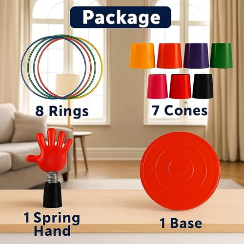 Image of GRAPHENE 2 in 1 Stacking Ring Toss Game Toy for Kids Indoor Outdoor Target Throw Colour Recognition Brain Development Educational Toys For 1-5 Years Girls Boy Fun Learning Activity Toy Set Gift for 3+
