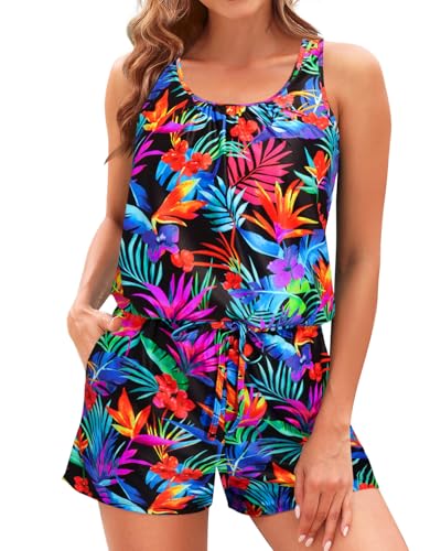 Image of Tempt Me Romper One Piece Swimsuits with Short - Women Boyleg with Pockets Modest Bathing Suit 2025 Swimwear