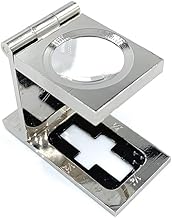 Pullox Combined Textile Eyeglass Satin Finish Folding Magnifying Lens 1pc for Thread, Linen & Mesh Counting, Engraving, Print Magnification, Diamond & Gemstone Grading, Model Making