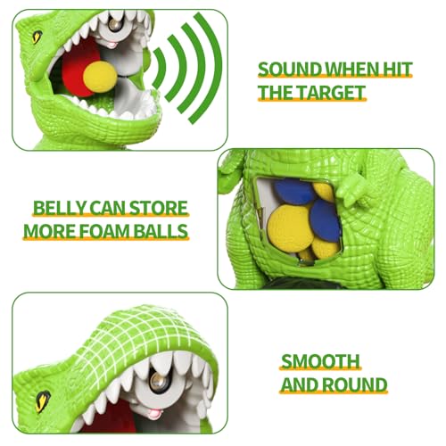 BLmukce Jouet de tir Dinosaure pour garçon de 2, 3, 4, 5, 6, 7 Ans, avec Lanceur de Pompe à air, Cible Mobile et 48 Boules en Mousse, Jeux d'extérieur/arrière-Cour avec Score LED et Son – vue 7