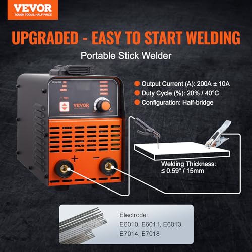 Image of VEVOR Stick Welder, 200Amp 2 in 1 ARC /Lift Tig Welder Machine 110 /220V with Hot Start Arc Force Anti-Stick