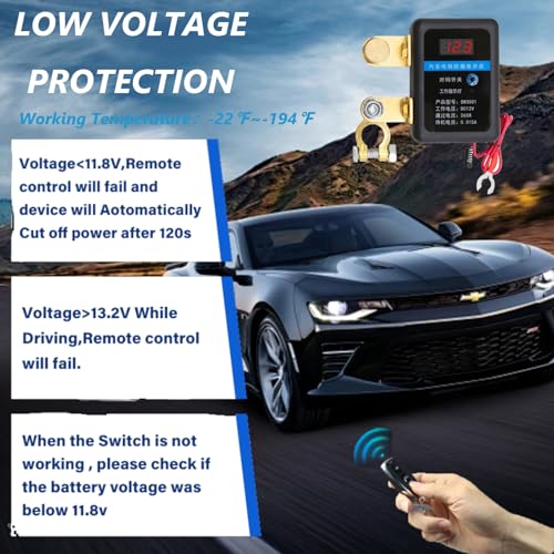 Image of Remote Battery Disconnect Switch 12V Smart LED Remote Control | LED Indicator, Remote Battery Kill Switch, Car Battery Disconnect, 12V for Vehicle, Truck RV Boat