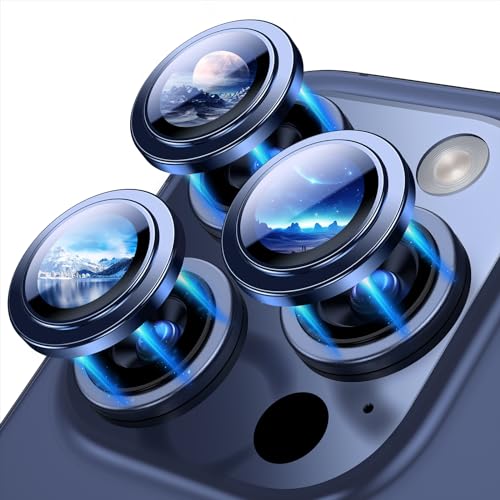 Protection objectif iPhone 15 Pro Max BAZO en verre trempé 9H couleur titane