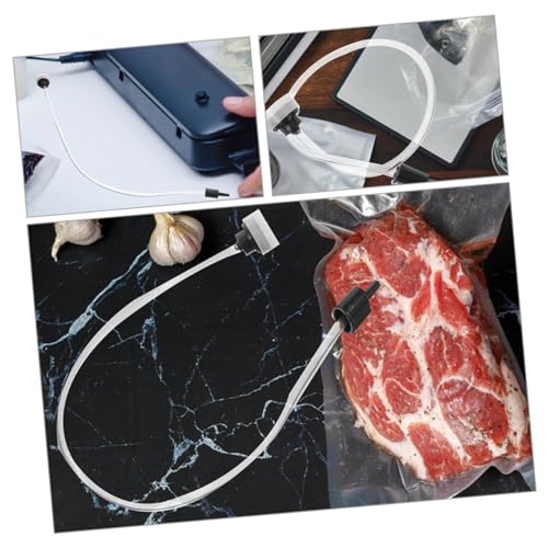 JECOMPRIS 2 Stück Vakuumverpackungsmaschine Vakuumiergerät Vakuumiergerät Schlauch Ersatz Vakuumierrohr Vakuumiergerät Adapter Küchenvakuum Befestigungsset Zubehör Anschlussschlauch