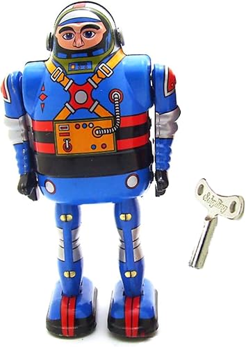 Miniatura 2 de Charmgle Robot astronauta de primavera de cuerda de juguete de estaño, colección para adultos, regalos novedosos para decoración del hogar, relleno