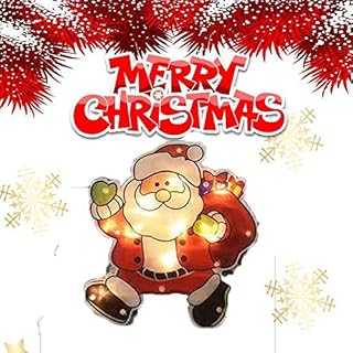 CHANG Santa Light - Xmas Pendant Christmas Lamp LED Window Hanging Lights with Suction Cup, Party, Indoor Outdoor Christmas Decor (Santa Claus - a)