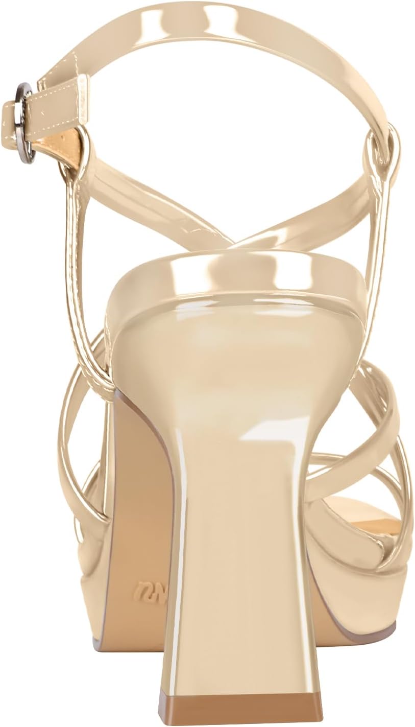 PIZZ ANNU Women's Vela Platform Heels Sandals Chunky Block Comfort Strappy Slingback Open Toe Heeled Sandals with Buckle Ankle Strap for Wedding Party Dress Pump Shoes - Image 8