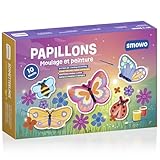 Smowo® Moulage Plâtre Enfant   Mouler et Peindre soi même des Papillons et Motifs Printaniers   Kit de Bricolage avec 10 Figurines pour Filles et Garçons