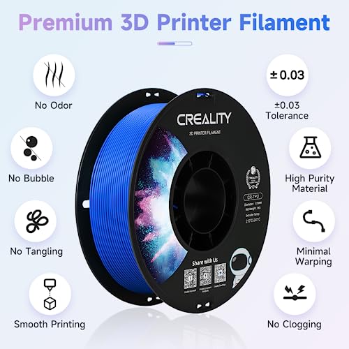 Image of Official Creality TPU Filament, Flexible 3D Printer Filament 1.75mm, 95A Shore High Hardness & Resilience, Dimensional Accuracy + /- 0.03 mm for Most FDM 3D Printers