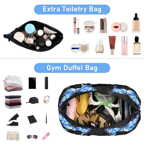 3d Lovely Butterfly Travel Duffel Bag Waterproof Gym Sport Tote Bag Carry On Weekender Bag with Compartment4