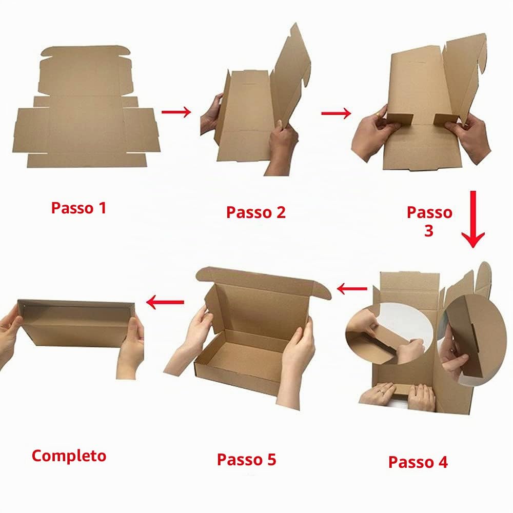 Scatole di spedizione in cartone ondulato, 250 x 200 x 70 mm grandi scatole postali per la spedizione, scatole di imballaggio marrone per affari, stoccaggio o regalo (10 pezzi)