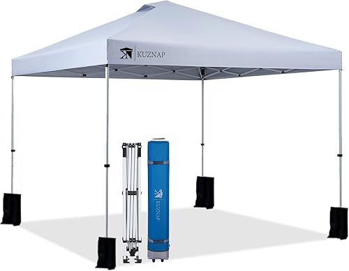 KUZNAP Tienda de campaña desplegable de 10 x 10 pies, toldo patentado EZ, toldo instantáneo para exteriores con bolsa de transporte con ruedas, KUZNAP Tienda de campaña desplegable de 10 x 10 pies, toldo patentado EZ, toldo instantáneo para exteriores con bolsa de transporte con ruedas,