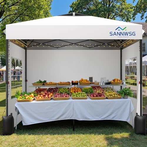  10X10 Easy Up Canopy Tent for Commercial Events, Heavy Duty, White
| Commercial Instant Shelter 10X10, 3 Sidewalls, Whi