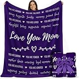 Mom Blanket 50'x60' in Gift Ready Packaging | Cozy Dyed Fleece Throw Blanket by FiloEstilo - Best Mom Ever Gift for Couch or Bed | Special Present from Daughter or Son