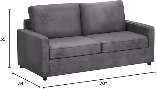 Miniatura 2 de Rosina Sofá cama convertible con colchón de resortes interiores y marco de metal duradero, capacidad de 500 libras, sofá cama extraíble de Gris