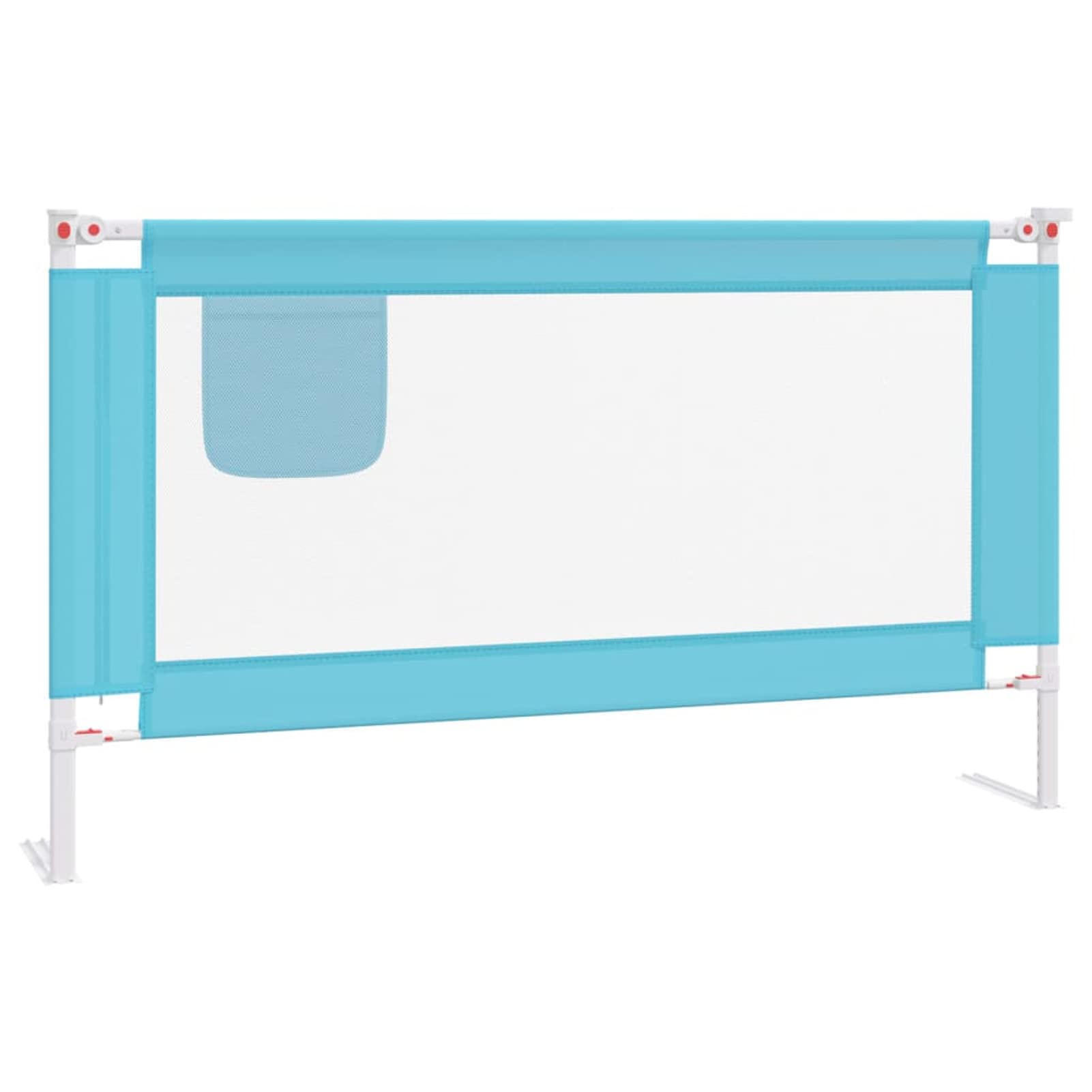 Tidyard Barrera de Seguridad de la Cama de Niño Azul 140x25 cm Tejido Plegable Barrera de la Cama, Anti-Caída Bebé Barrera de Seguridad de la Cama, Niño Carril de Cama