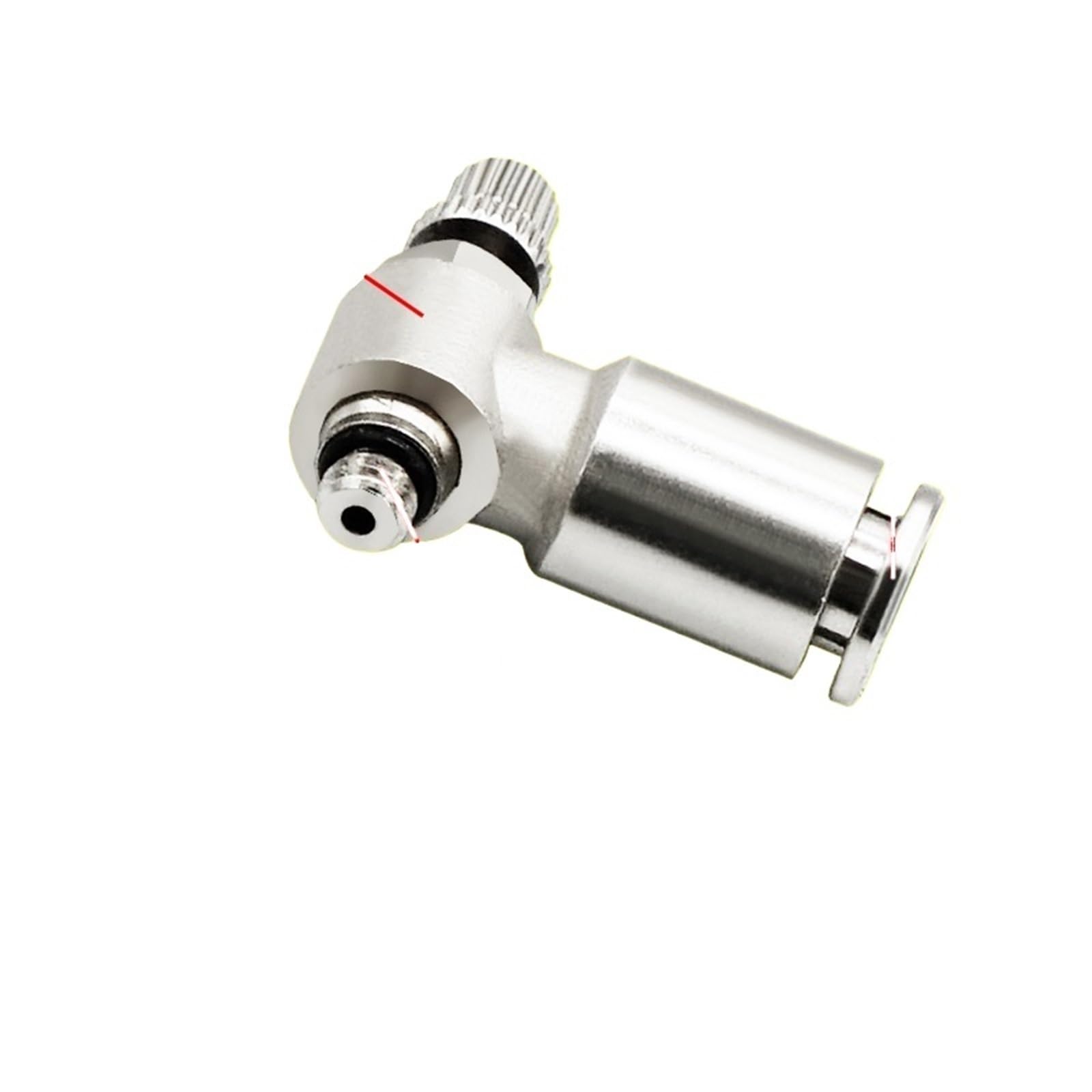 IEUMJNAT 1PCS SL4/6/8/10/12mm All Copper Nickel-Plated Quick Plug Trachea Pneumatic Cylinder Speed Valve Throttle External Thread(SL6-M5)