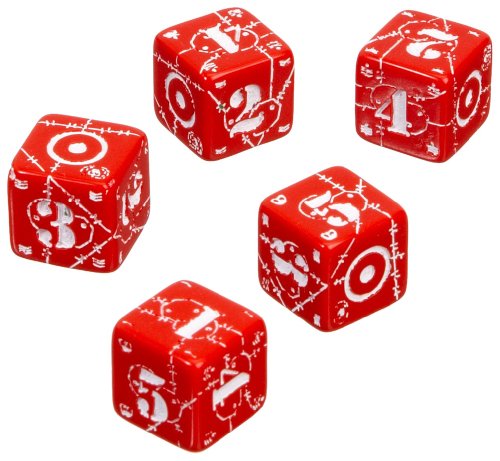 Q-Workshop Axis & Allis - United Kingdom Dice: Red/White (5) Board Game