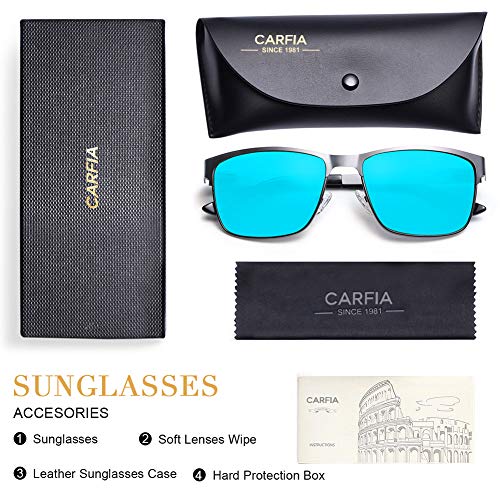 Image of CARFIA Metal Mens Sunglasses Polarized UV400 Protection for Driving Fishing Hiking Golf Everyday Use CA5225