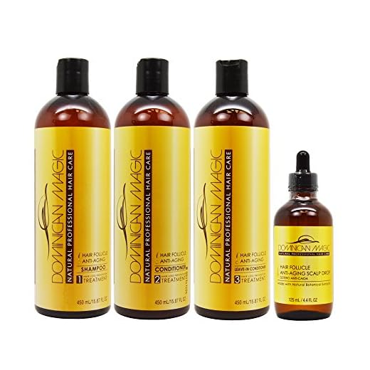 Dominican Magic Anti-Aging Shampoo + Conditioner + Leave in 16oz + Drop 4oz
