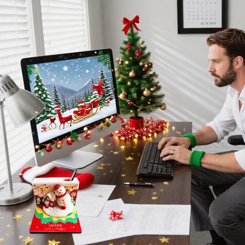 Bloc-Notes Artistique 3D de Noël pour Décoration Bureau et Étude Avent - 2