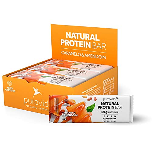 Natural Protein Bar Caramelo e Amendoim 12 unidades de 60g Puravida